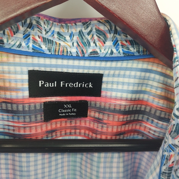 Paul Frederick XXL Flip Cuff Multi Colored Shirt - Picture 2 of 5